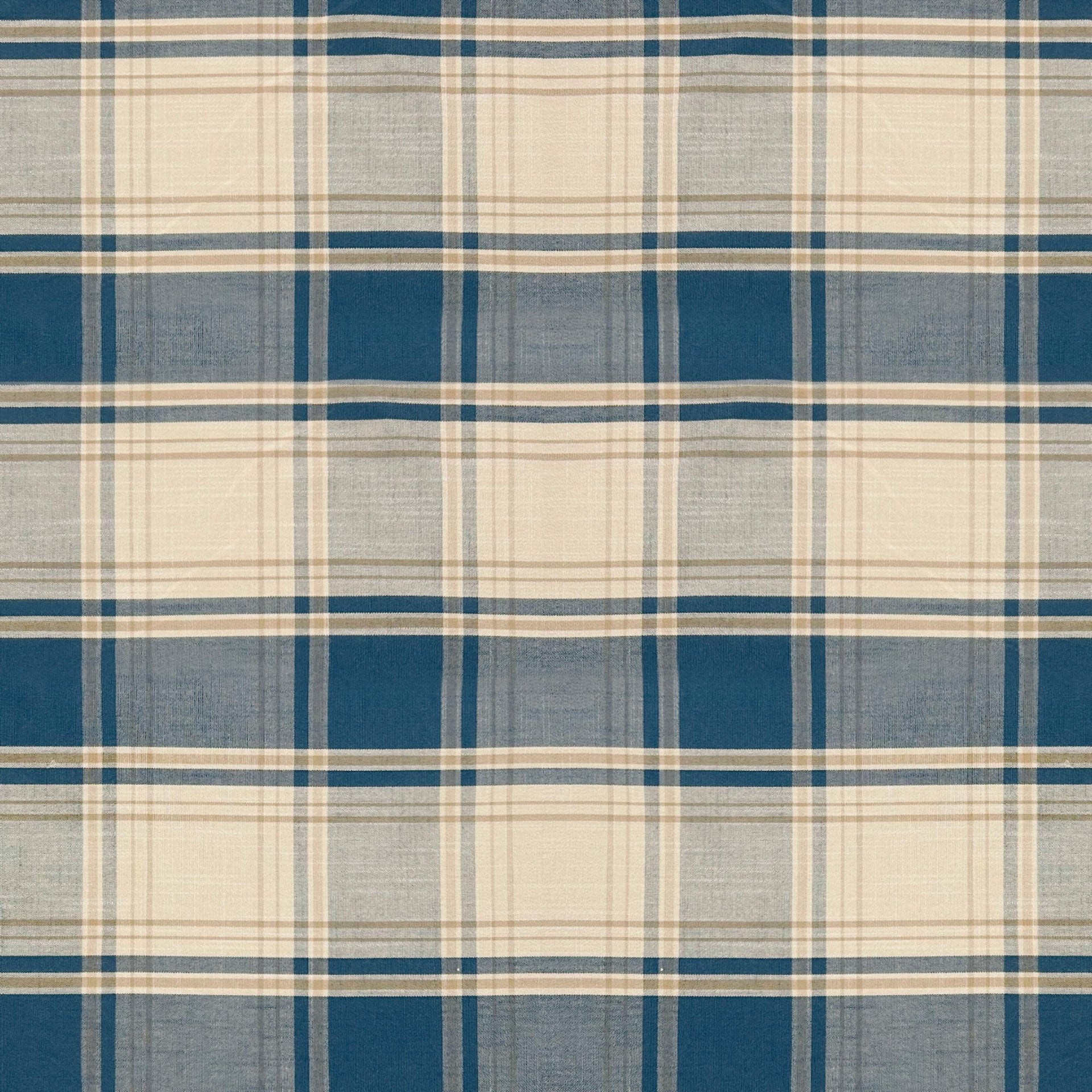 Mid weight Check Fabric Cotton Midnight Blue AR460035