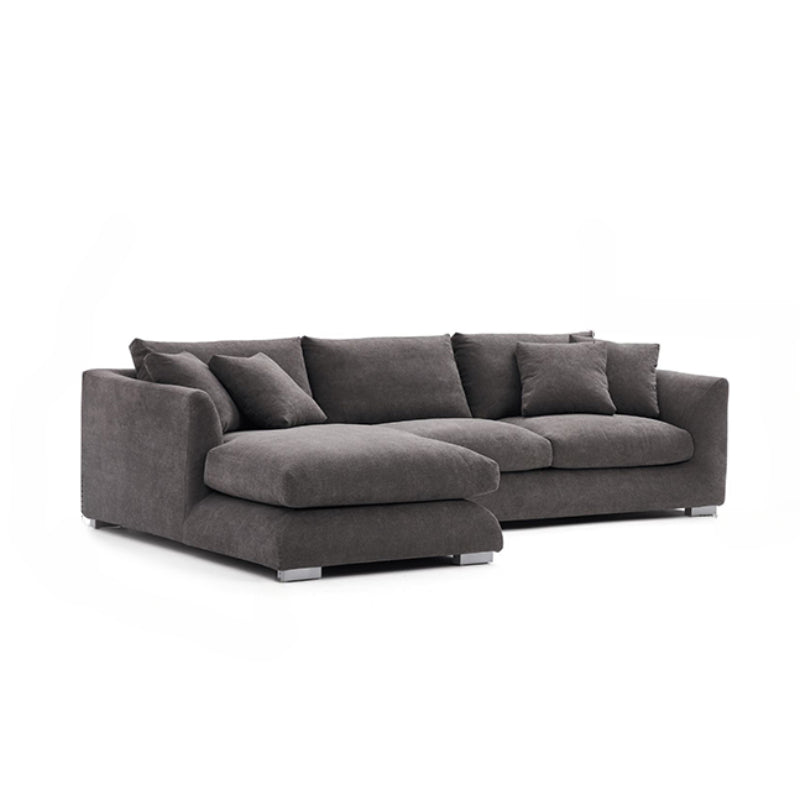 Classic Grey L-Shaped Sectional Sofa