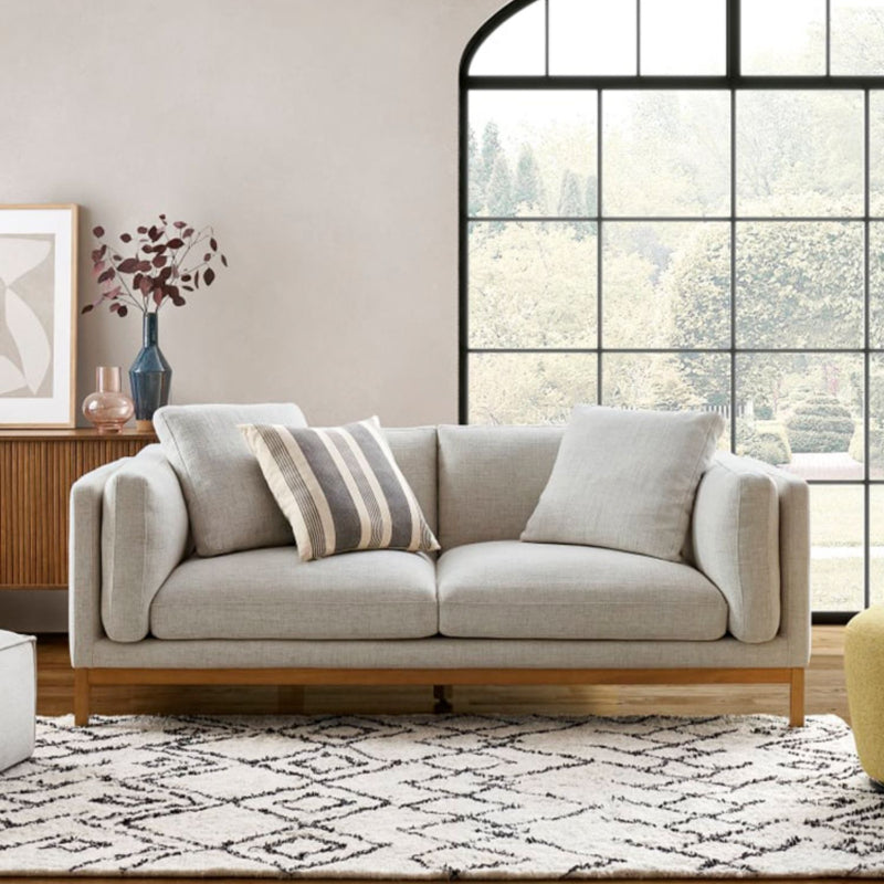 Elegant Removable Fabric Oak Sofa