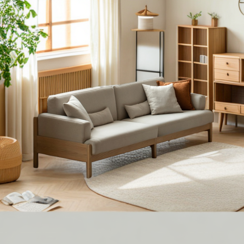 Cream Colour Sofa Oak Solid Wood