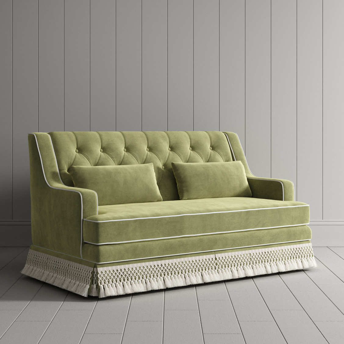 Cottonfy Country Check Sofa with Removable Skirted Covers