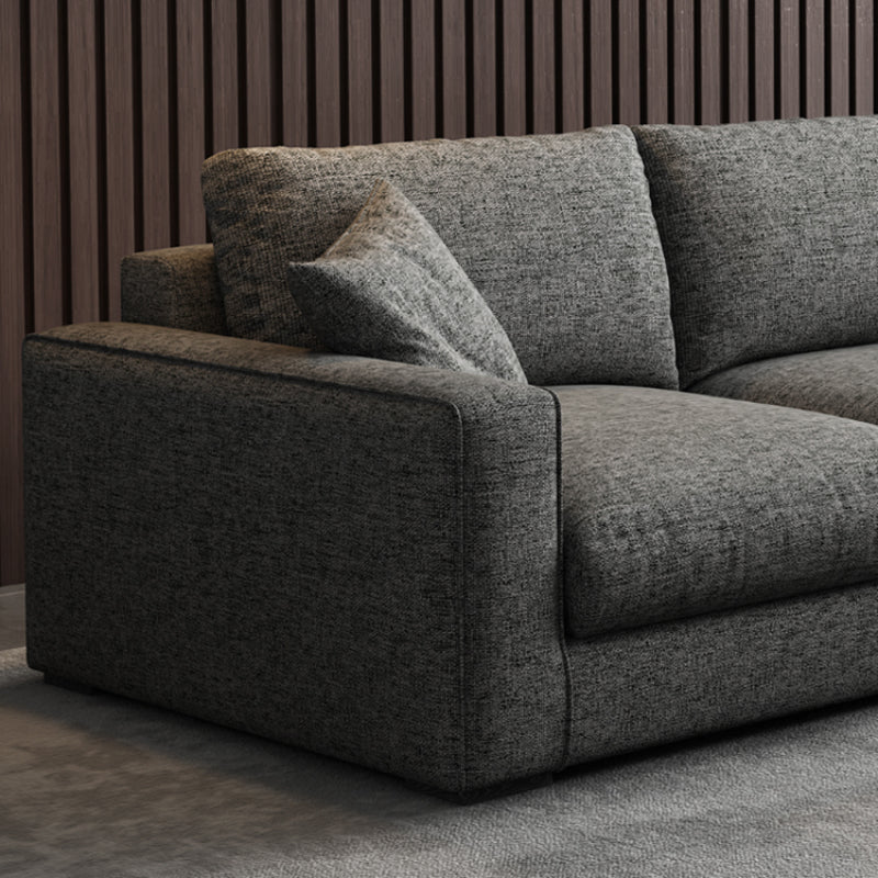 Contemporary Minimalist Three-Seater Fabric Sofa