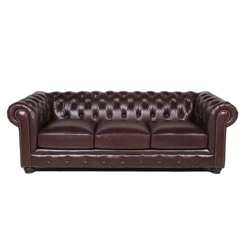 Classic Genuine Leather Durable Chesterfield Sofa