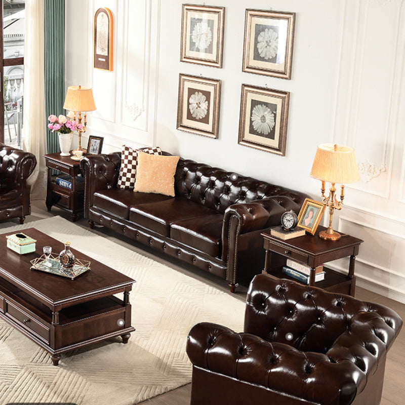 Classic Genuine Leather Durable Chesterfield Sofa