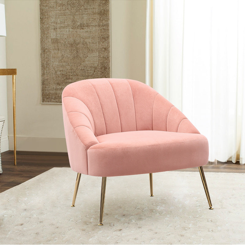 Casual Frosted Velvet Shell-shaped Armchair