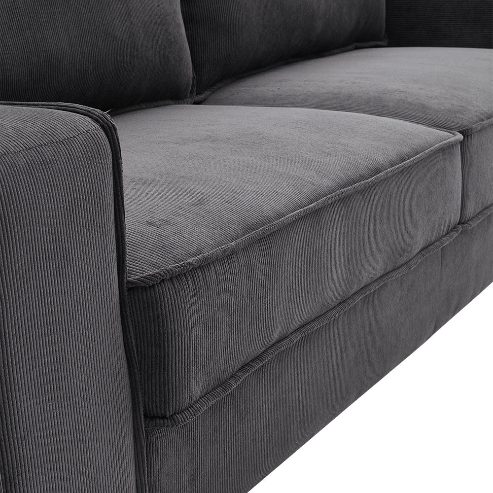 Deep Seat Upholstered Corduroy Couch for Living Room