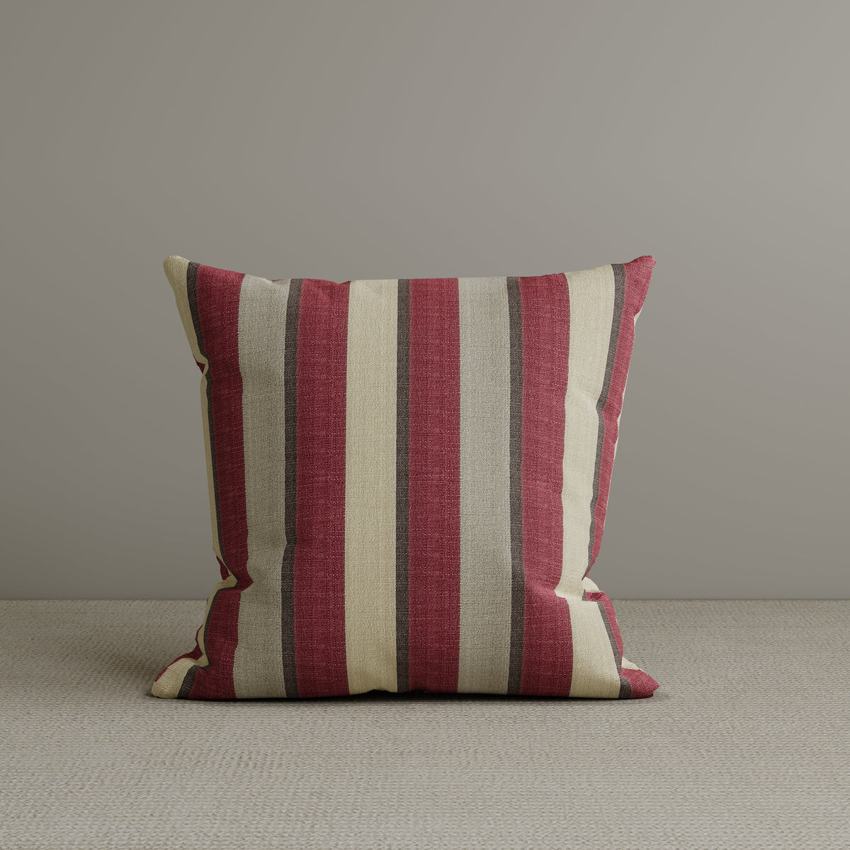 🎁 Square Exclusive Design Cushion in Claret Red Striped Cotton Linen, 45*45CM (100% off)