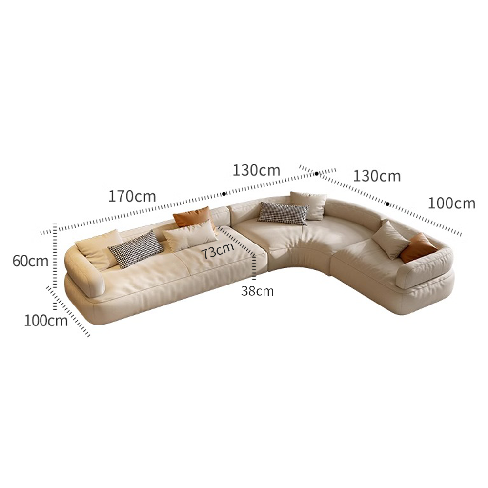 Cream Large Corner Freestyle Modular Minimalist Sofa