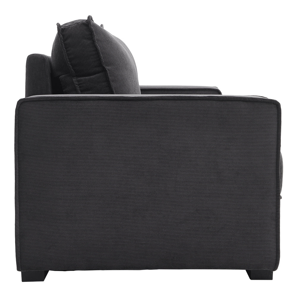 Deep Seat Upholstered Corduroy Couch for Living Room