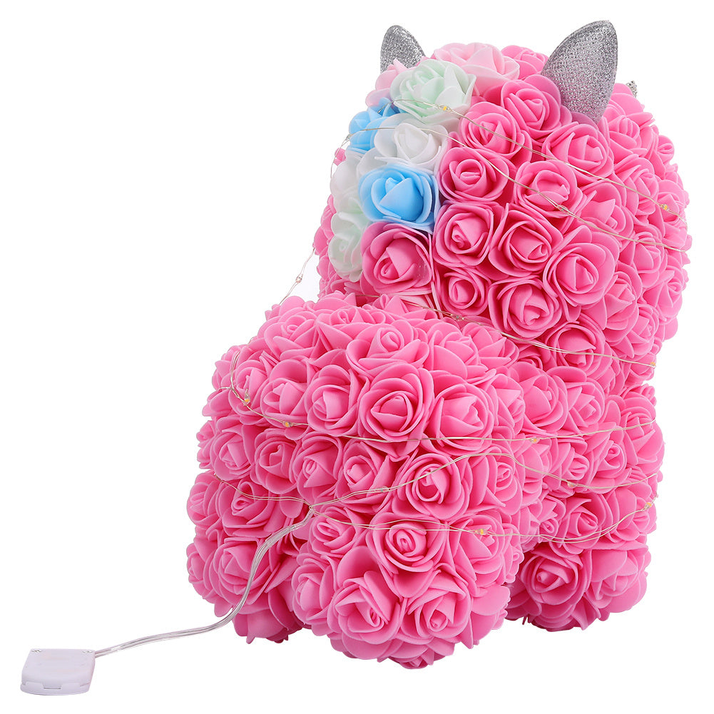 Unicorn Rose Flower Simulation Forever Rose With Gift Box & Light Pink