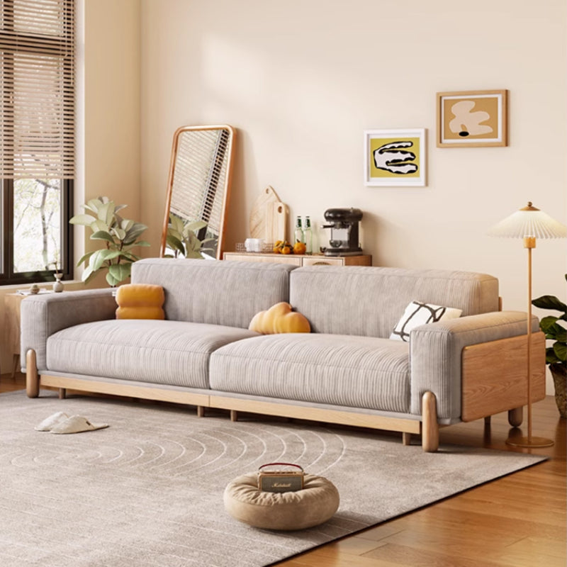 Simple Solid Wood  3 Seater Straight-Row Sofa