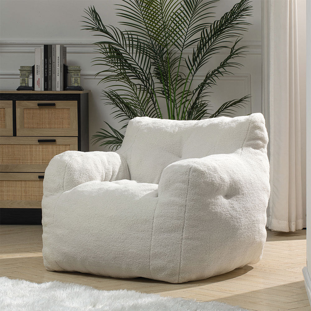 Teddy Soft Tufted Foam Bean Bag Chair