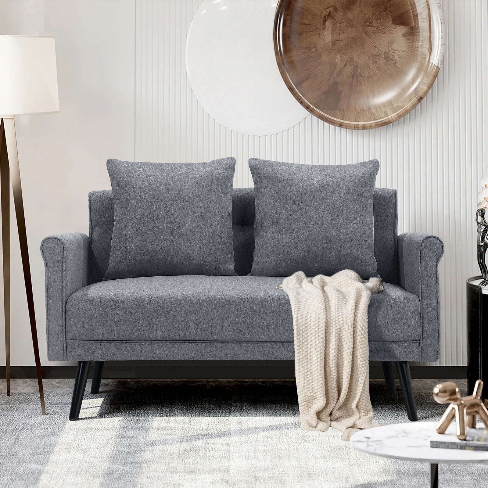 Contemporary Upholstered 2-Seater Sofa