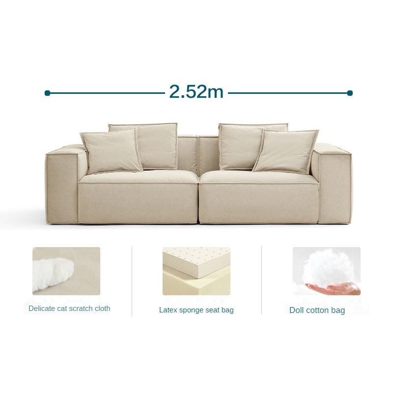 Tofu Block Creamy Style 3-Seater Sofa