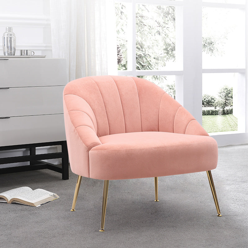 Casual Frosted Velvet Shell-shaped Armchair