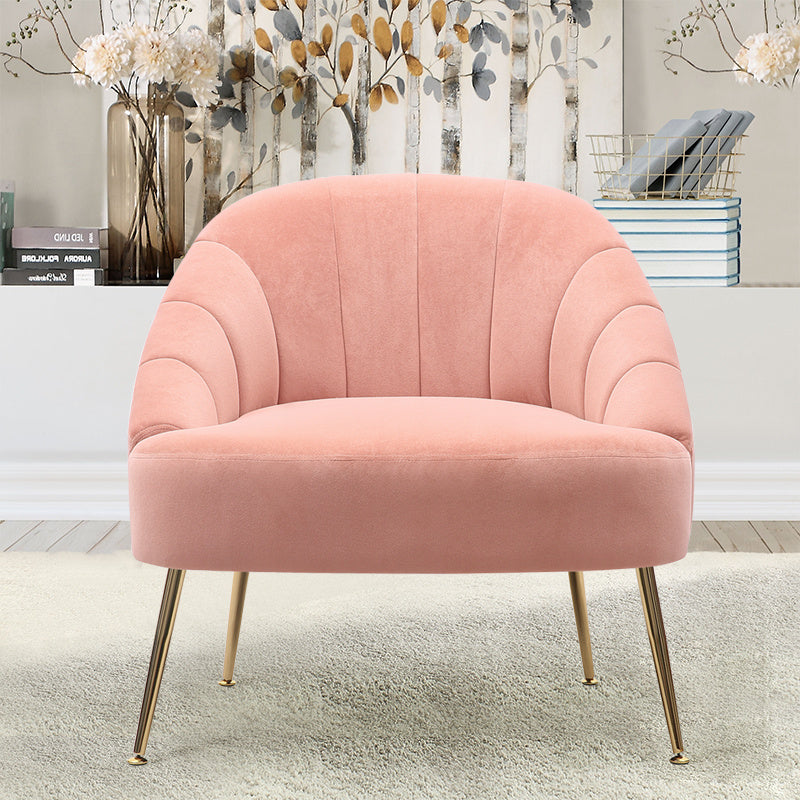 Casual Frosted Velvet Shell-shaped Armchair