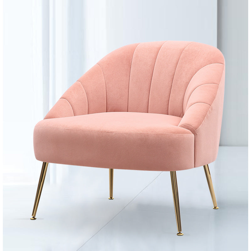 Casual Frosted Velvet Shell-shaped Armchair