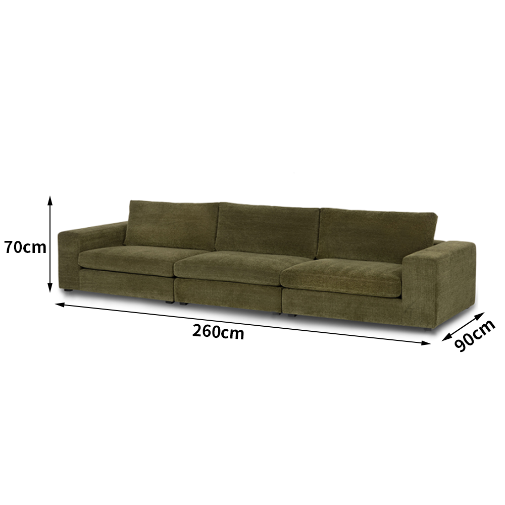 Vintage Corduroy Low Seat Sectional Sofa