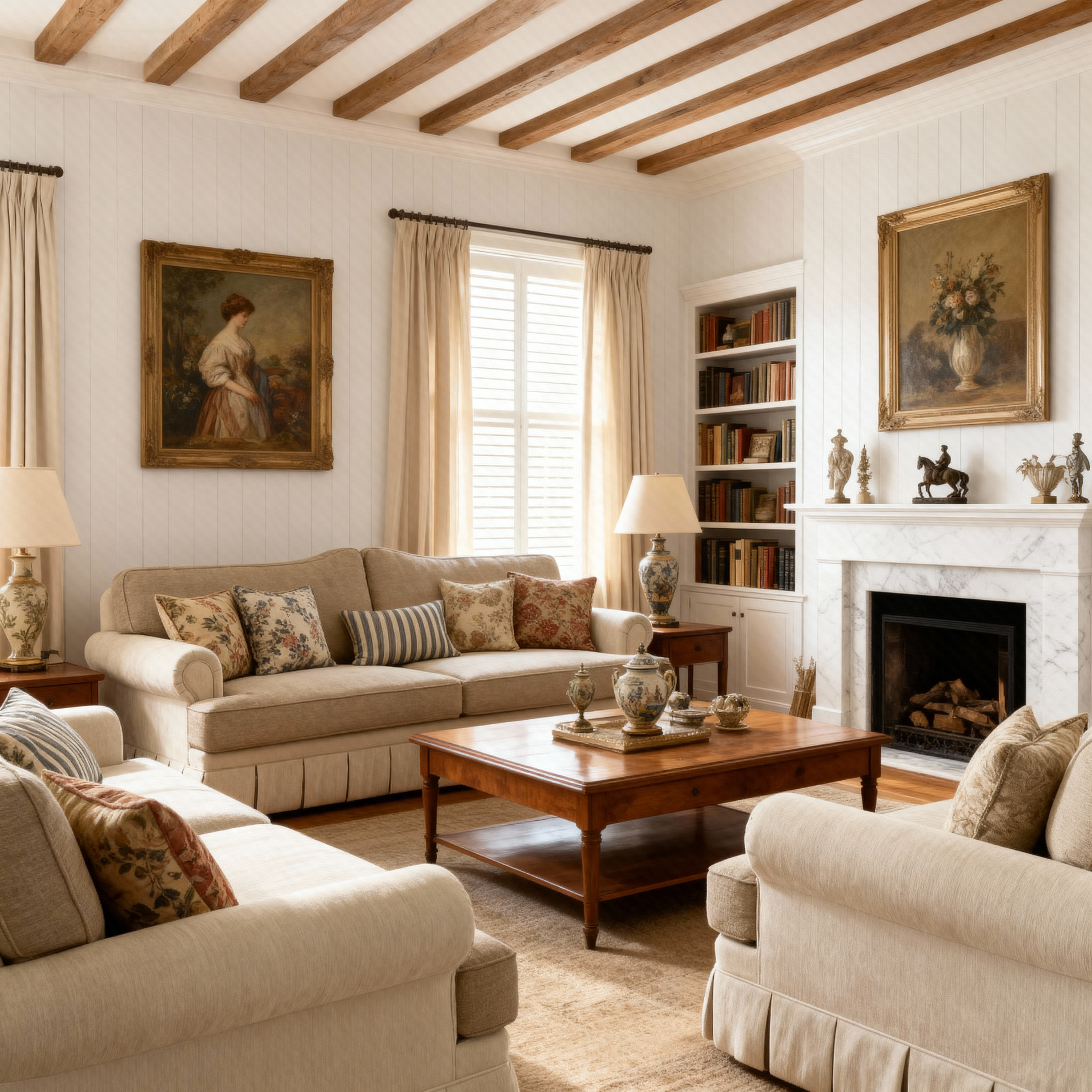 Cottonfy Heritage Plaid Skirted Sofa with Concealed Storage Drawers