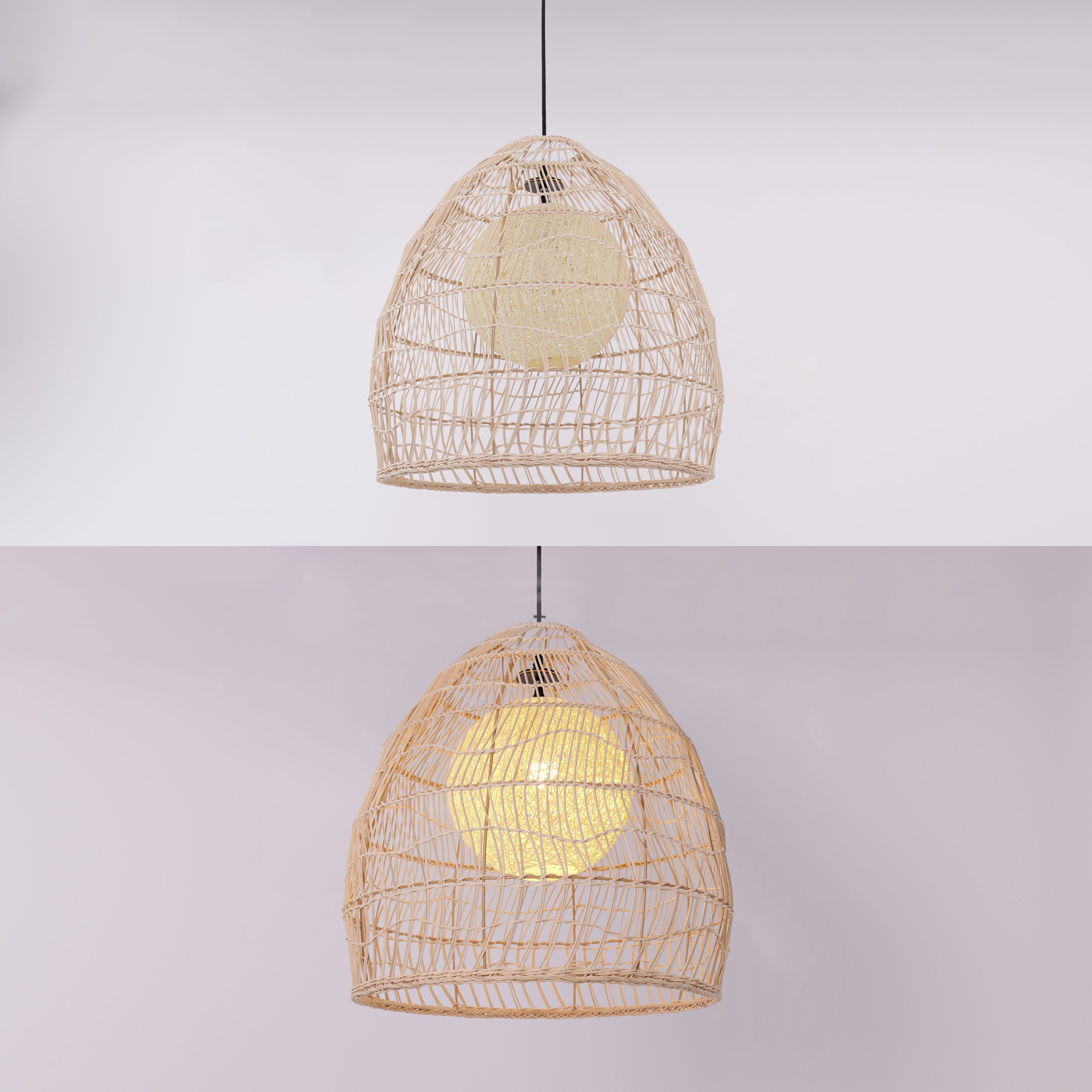 Lightsin Natural Rattan Pendant Light | Handwoven Ceiling Lamp for Kitchen & Dining Room Lightsin UK 