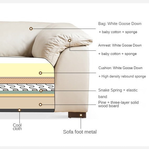 Elegant Cream-Toned Tech-Fabric Lounge Sofa