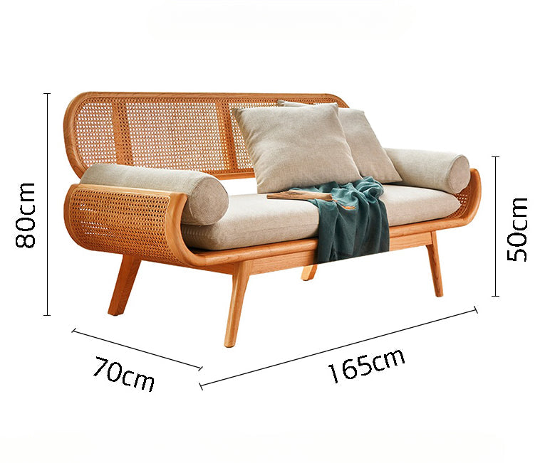 ComforTable Solid Wood Rattan Sofa